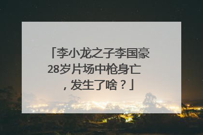 李小龙之子李国豪28岁片场中枪身亡，发生了啥？