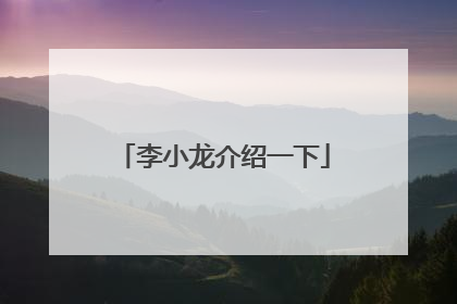 李小龙介绍一下