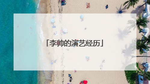 李帅的演艺经历