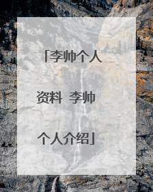 李帅个人资料 李帅个人介绍