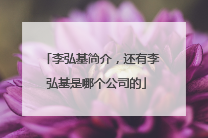 李弘基简介，还有李弘基是哪个公司的