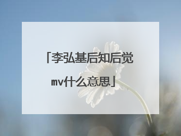 李弘基后知后觉mv什么意思