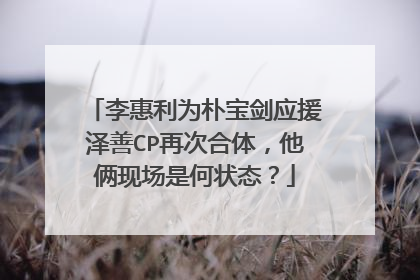 李惠利为朴宝剑应援泽善CP再次合体，他俩现场是何状态？