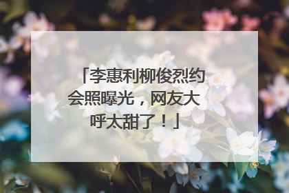 李惠利柳俊烈约会照曝光，网友大呼太甜了！