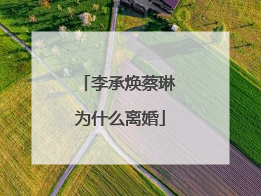 李承焕蔡琳为什么离婚