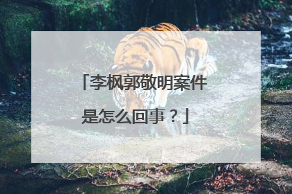李枫郭敬明案件是怎么回事？
