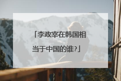 李政宰在韩国相当于中国的谁?