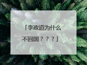 李政道为什么不回国？？？