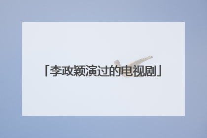 李政颖演过的电视剧