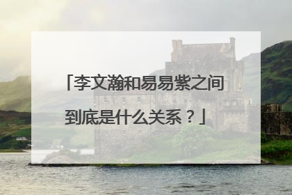 李文瀚和易易紫之间到底是什么关系？