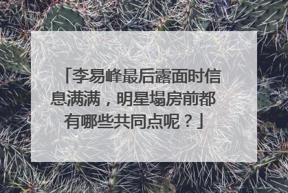 李易峰最后露面时信息满满,明星塌房前都有哪些共同点呢?