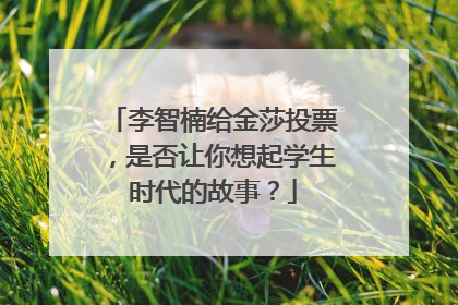 李智楠给金莎投票，是否让你想起学生时代的故事？