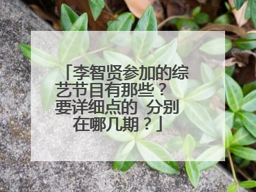 李智贤参加的综艺节目有那些？ 要详细点的 分别在哪几期？