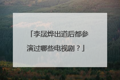 李晟烨出道后都参演过哪些电视剧？