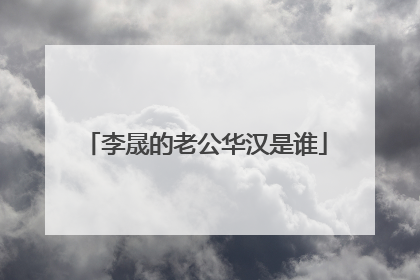 李晟的老公华汉是谁