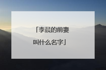 李晨的前妻叫什么名字