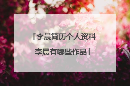 李晨简历个人资料 李晨有哪些作品