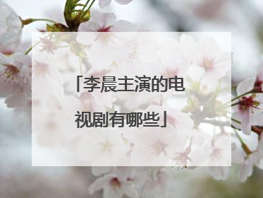 李晨主演的电视剧有哪些