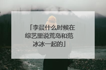 李晨什么时候在综艺里说荒岛和范冰冰一起的