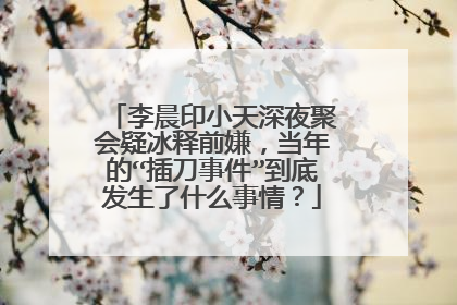 李晨印小天深夜聚会疑冰释前嫌，当年的“插刀事件”到底发生了什么事情？