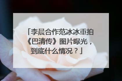 李晨合作范冰冰重拍《巴清传》图片曝光，到底什么情况？