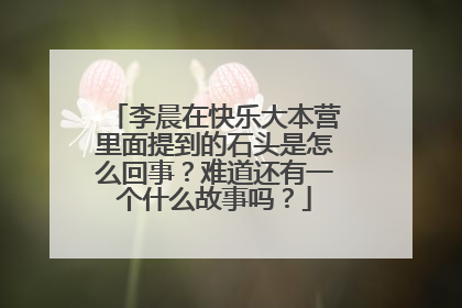 李晨在快乐大本营里面提到的石头是怎么回事?难道还有一个什么故事吗?