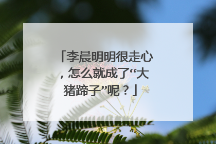 李晨明明很走心，怎么就成了“大猪蹄子”呢？