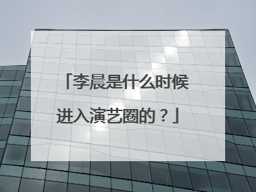 李晨是什么时候进入演艺圈的？