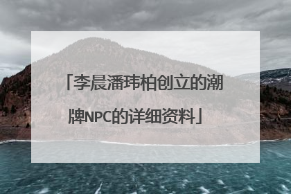 李晨潘玮柏创立的潮牌NPC的详细资料