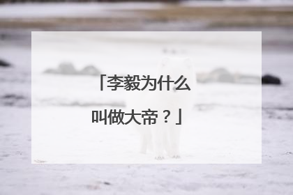 李毅为什么叫做大帝？