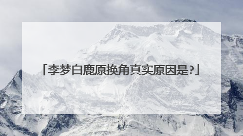 李梦白鹿原换角真实原因是?