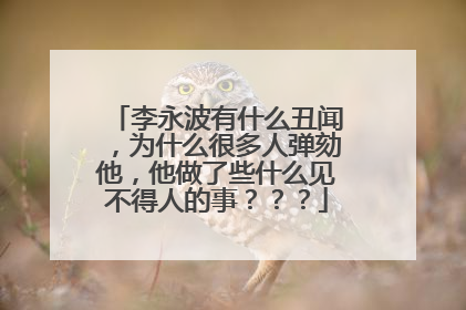 李永波有什么丑闻，为什么很多人弹劾他，他做了些什么见不得人的事？？？