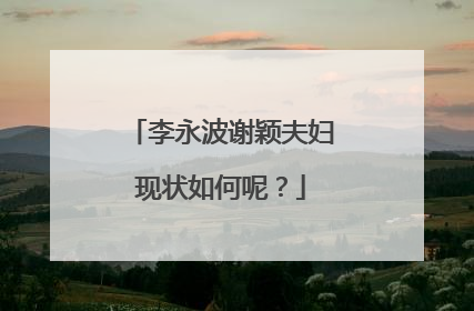 李永波谢颖夫妇现状如何呢?