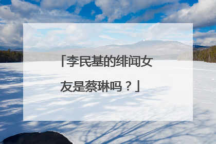 李民基的绯闻女友是蔡琳吗?