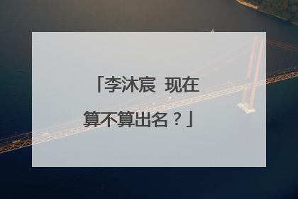 李沐宸 现在算不算出名？