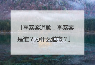 李泰容道歉,李泰容是谁?为什么道歉?