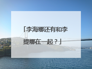 李海娜还有和李提娜在一起？