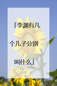 李渊有几个儿子分别叫什么