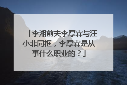 李湘前夫李厚霖与汪小菲同框，李厚霖是从事什么职业的？