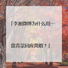 李湘微博为什么用一盘青菜回应离婚?