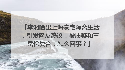 李湘晒出上海豪宅隔离生活,引发网友热议,被质疑和王岳伦复合,怎么回事?