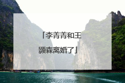 李菁菁和王颢森离婚了