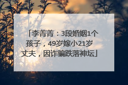李菁菁:3段婚姻1个孩子,49岁嫁小21岁丈夫,因诈骗跌落神坛