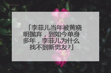 李菲儿当年被黄晓明抛弃，到如今单身多年，李菲儿为什么找不到新男友?