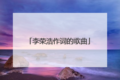 李荣浩作词的歌曲