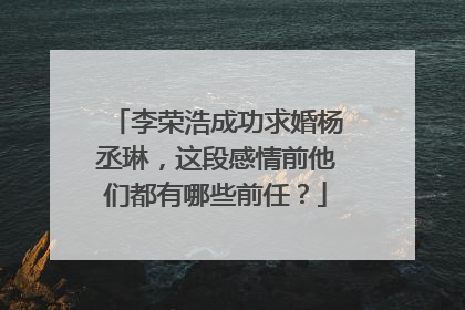 李荣浩成功求婚杨丞琳，这段感情前他们都有哪些前任？