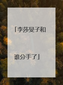 李莎旻子和谁分手了