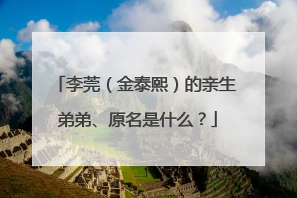 李莞（金泰熙）的亲生弟弟、原名是什么？