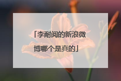 李耐阅的新浪微博哪个是真的