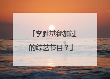 李胜基参加过的综艺节目?
